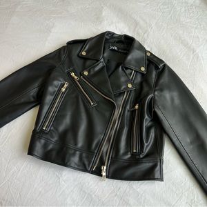 Zara FAUX LEATHER BIKER JACKET brand new with no tags